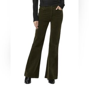 NWTs PAIGE Genevieve Flare corduroy dark brushed olive pants - size 32